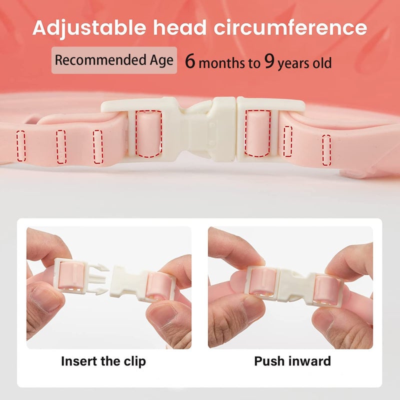 Thcbme Baby Shower Cap Shield, Baby bath set shower cap/water cup/massage brush,Visor Hat for Eye and Ear Protection for 0-9 Years Old Children,Cute Crown Shape Makes the Baby Bath More Fun (Pink) - Image 5